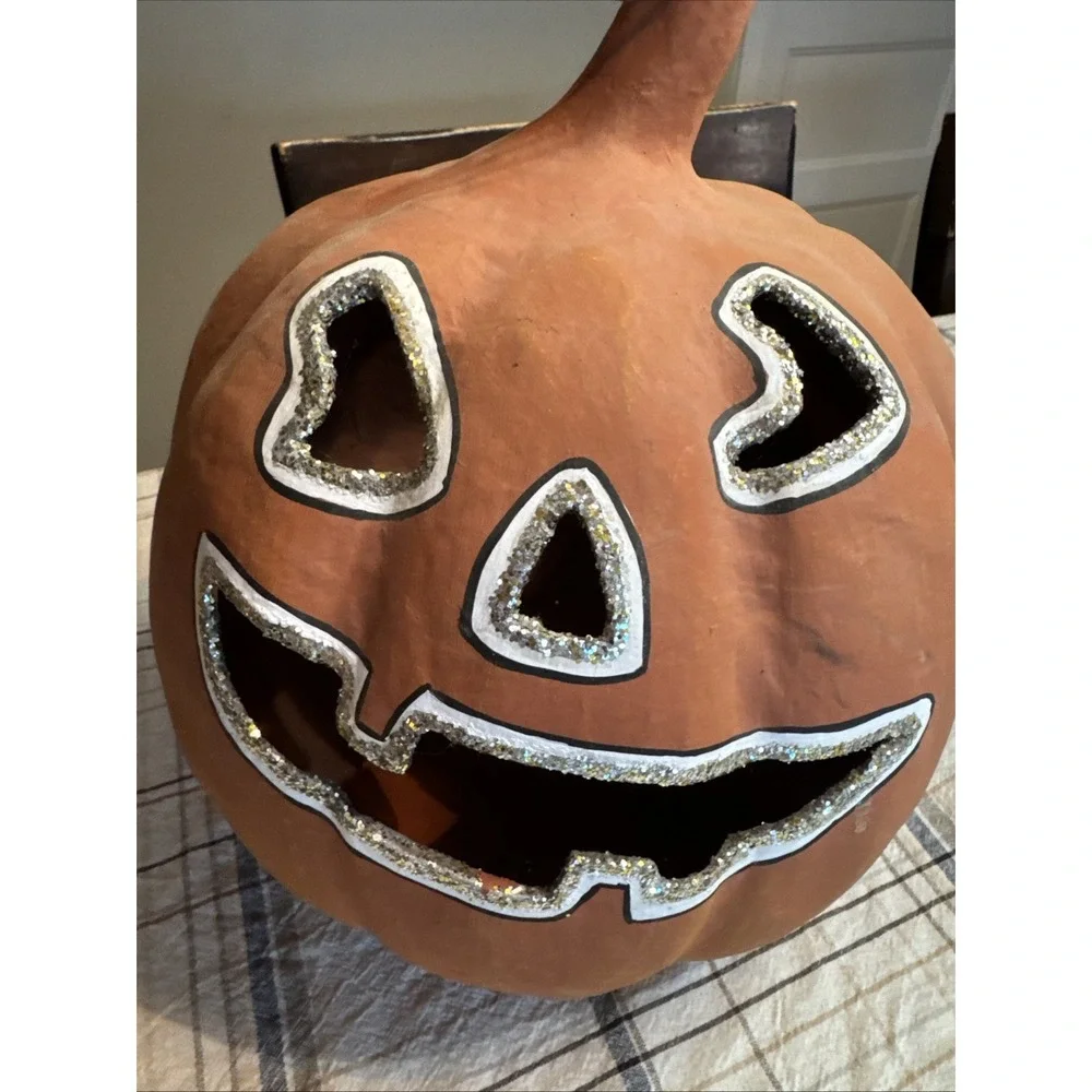 Pottery Barn Kids Halloween‎ Luminary Jackolantern Pumpkin Paper Mache Retired